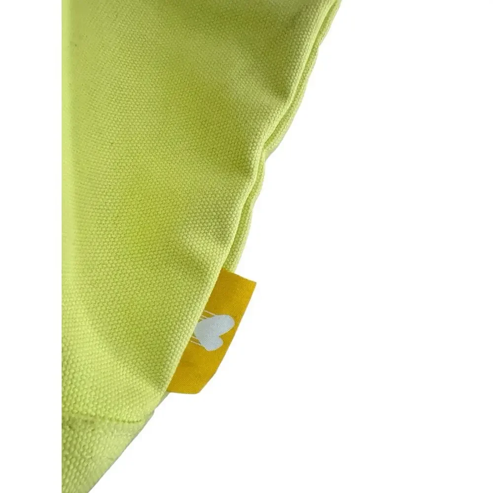 Kerri Rosenthal Bright Yellow Navy Blue Heart Canvas Tote Bag #NE16
